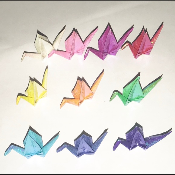 Handmade Shinny Origami Cranes (1 Box- 10 colors) - Picture 4 of 4